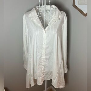 INAE Collection Button Front Long Sleeve Lagenlook Artsy Swing Blouse TunicTop S